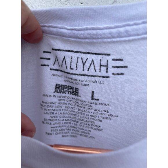 Alijah Womens Pullover Short Sleeve Crew Neck Graphic Tee T Shirt White Sz L - Picture 6 of 6